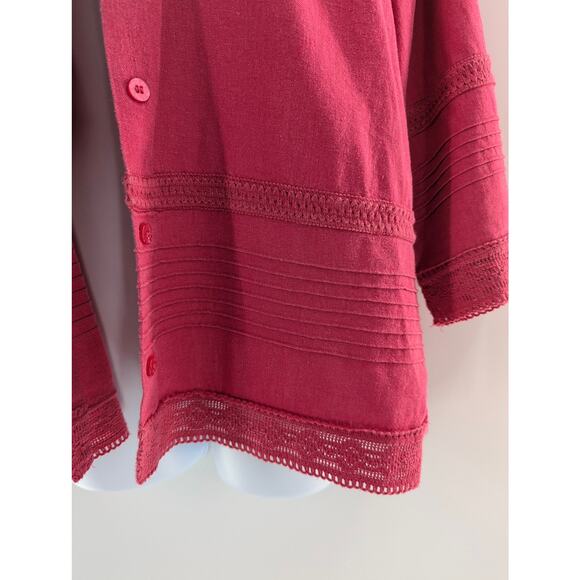 Christopher & Banks Smocked Linen Top Jacket Combo - Picture 12 of 16